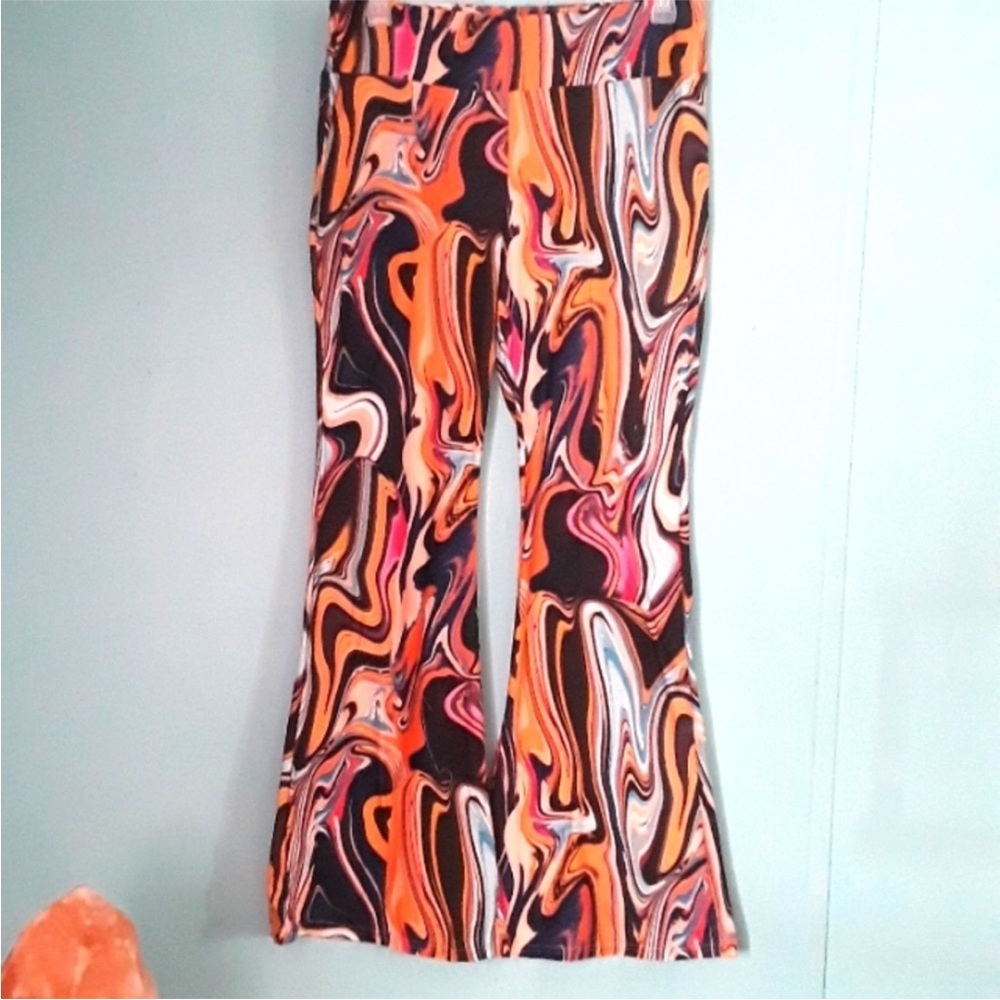 Boho flare Swirl stretch Pants